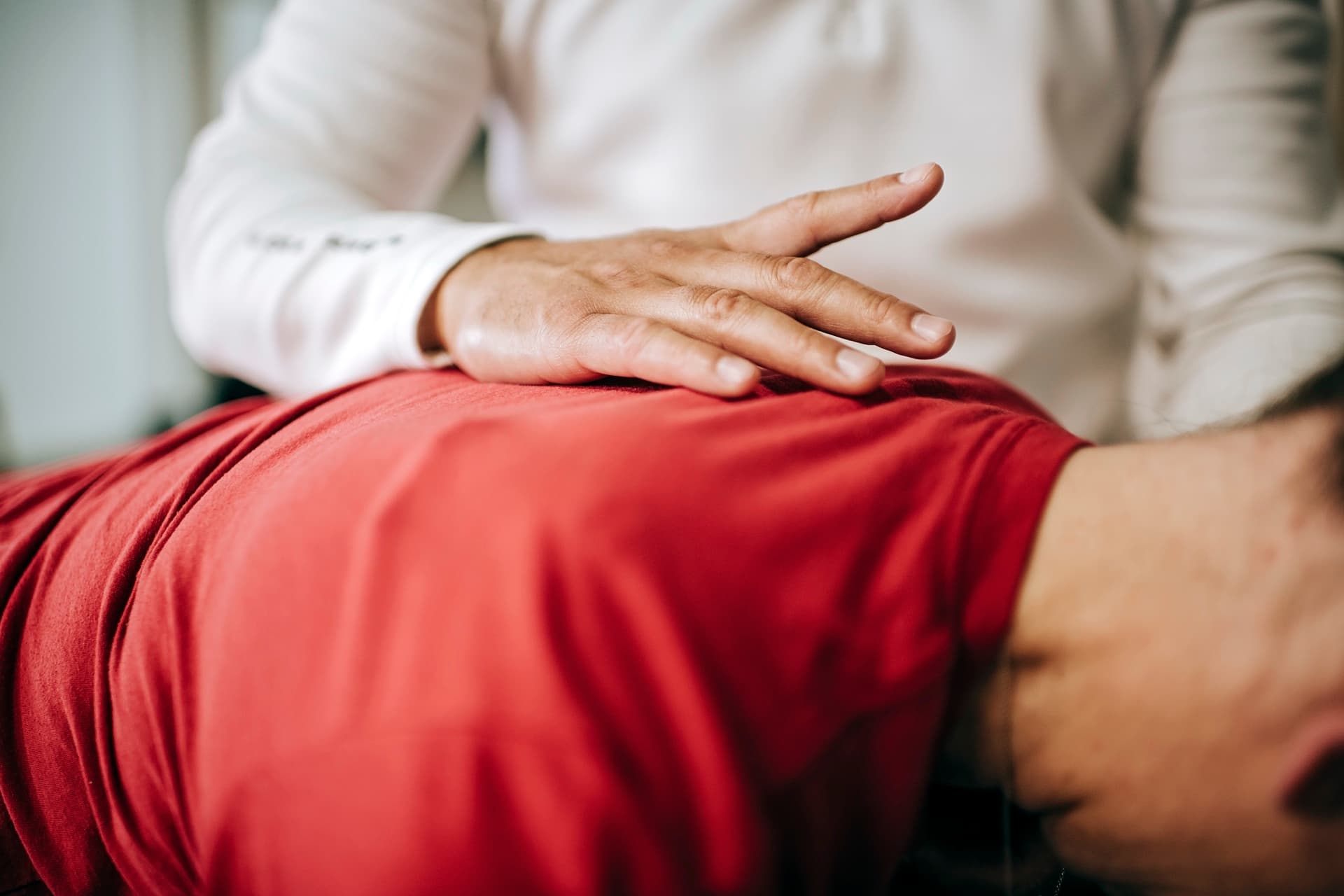 Chiropractic spinal adjustment close-up